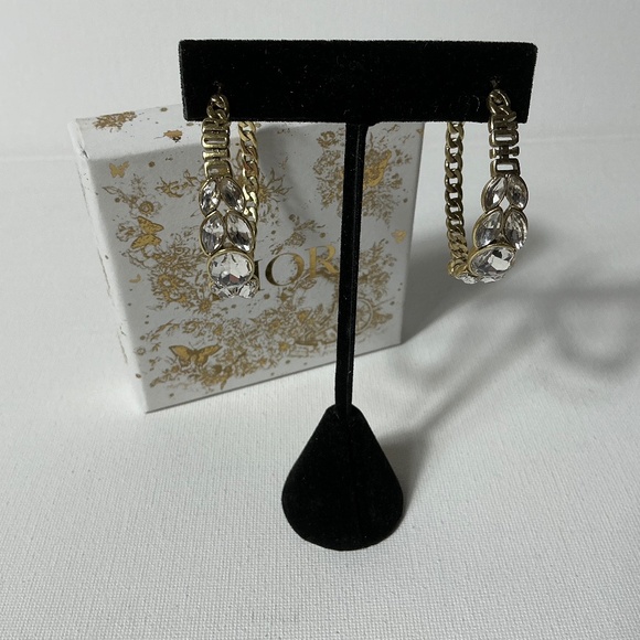 Dior 2” Gold Hoop Earrings - Picture 1 of 3